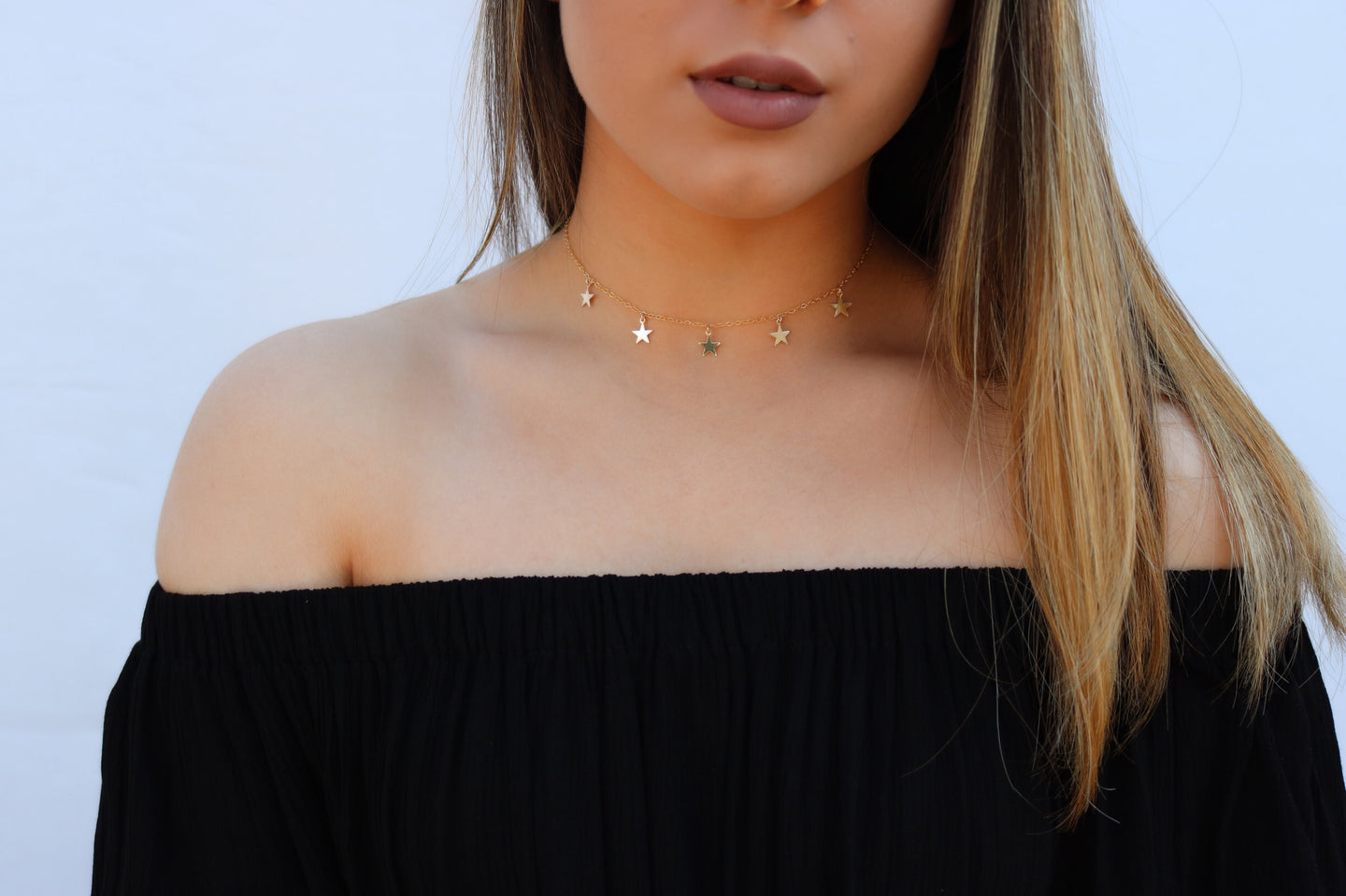 5 Star Choker Necklace | Dainty Celestial Charm Necklace